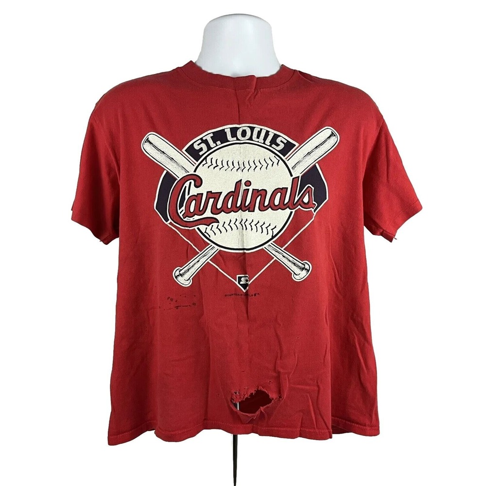 Starter VTG 1989 St Louis Cardinals Baseball T-Shirt Large Single Stitch Boxy‎